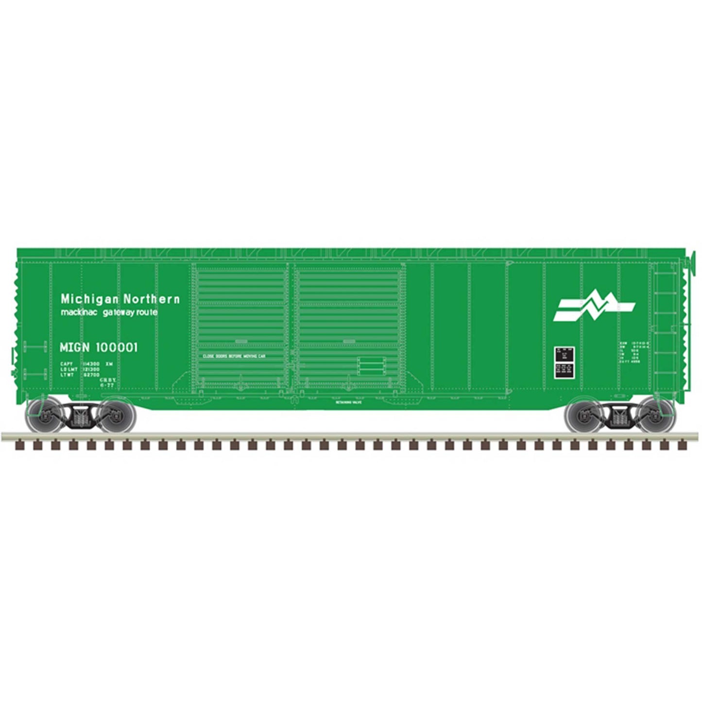 HO 50' Postwar Box Car Michigan Northern #100002 (ATL20006586)