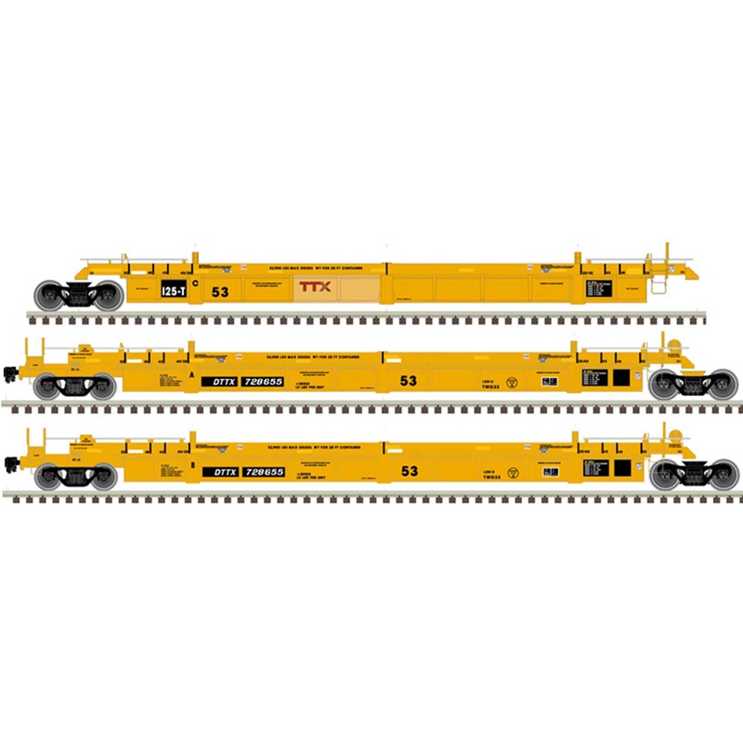 HO Articulated Well Car TTX #728016 (ATL20006626)