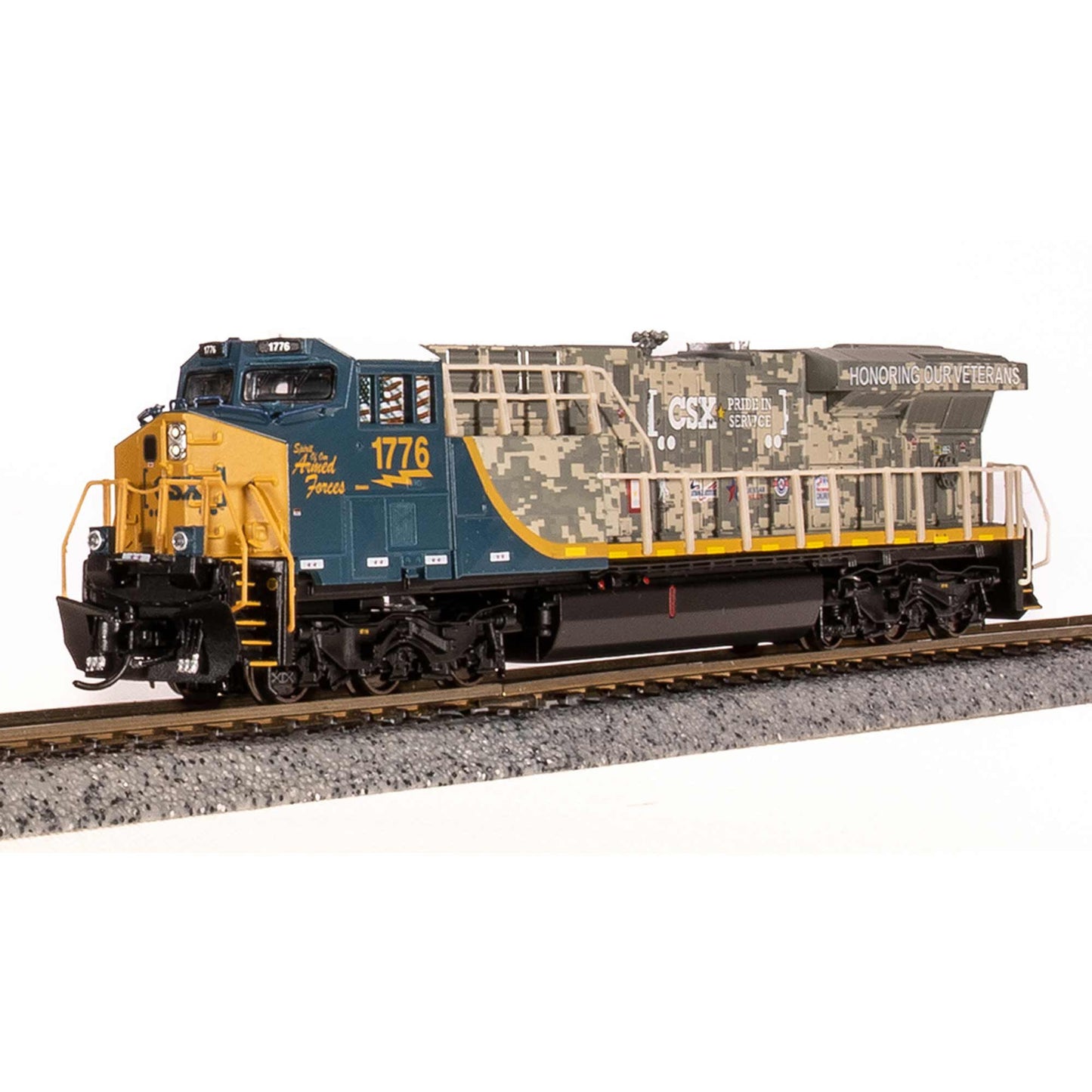 N GE ES44AC Locomotive Pride in Service Veterans CSX #1776 (BLI7292)
