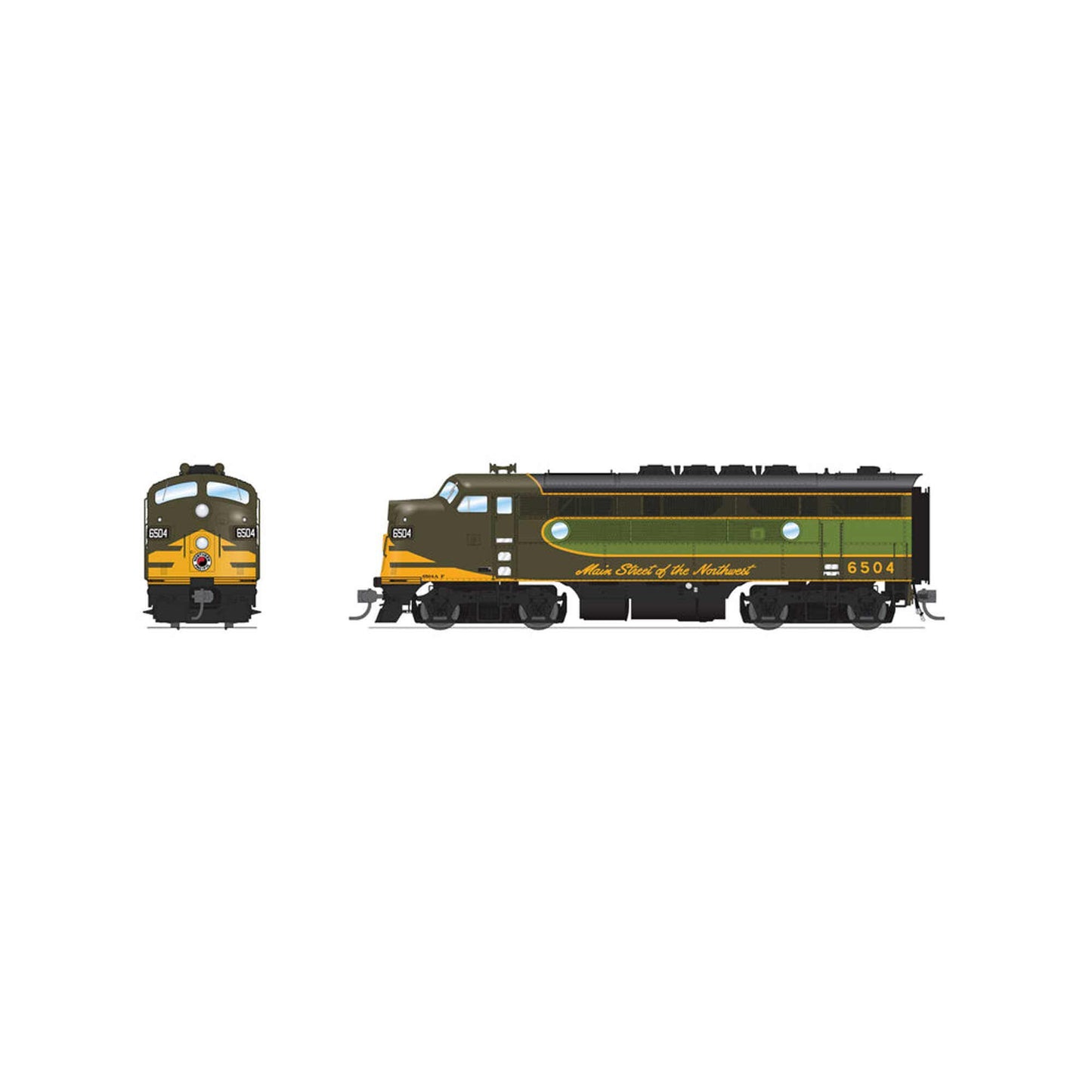 HO EMD F3A Locomotive NP 6504A Streamliner Scheme (BLI8338)