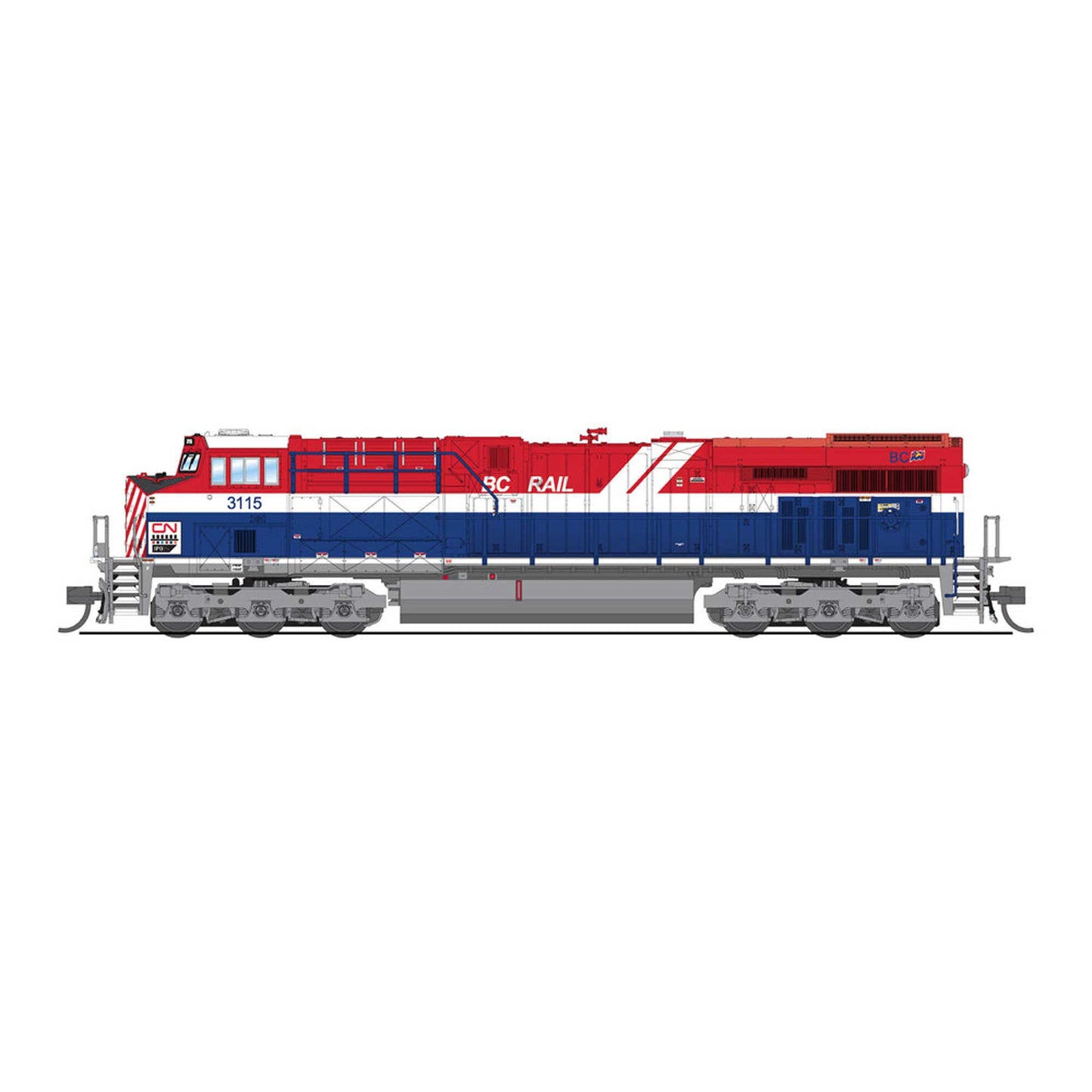 N GE ES44AC Locomotive with DCC and Sound CN 3115 BC Rail Heritage Paint (BLI8613)