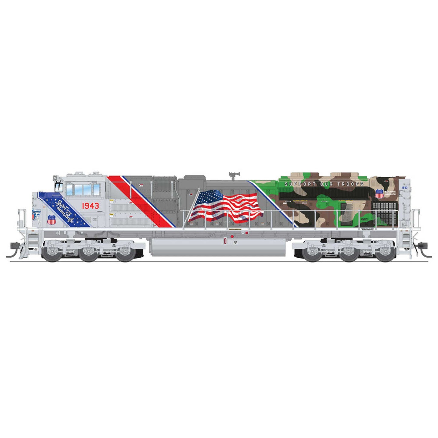 HO EMD SD70ACe Locomotive Union Pacific 1943 Support Our Troops (BLI8713)