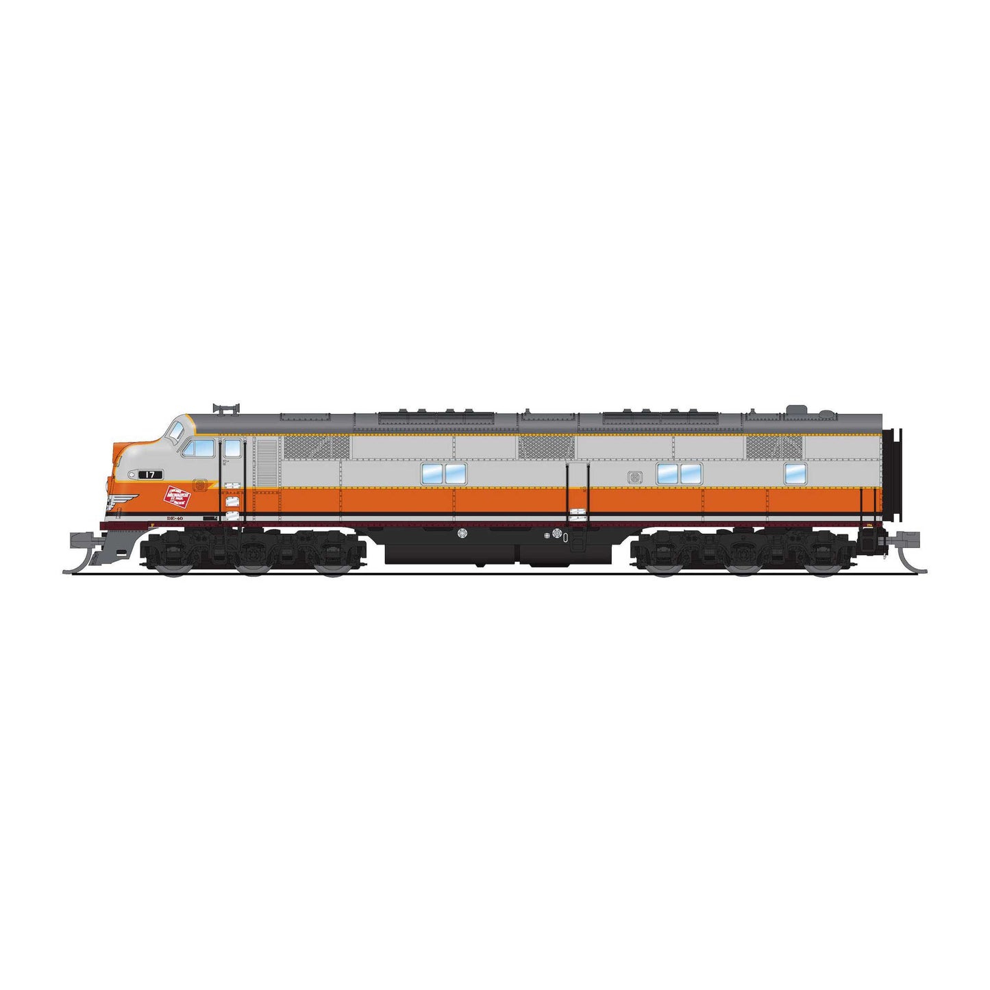 N EMD E7A Locomotive MILW 17A Gray & Orange Passenger Scheme (BLI8794)
