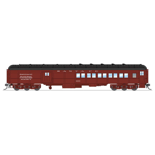 HO Scale ATSF Coach-Baggage Combine #2403 Mineral Red with White (BLI9110)