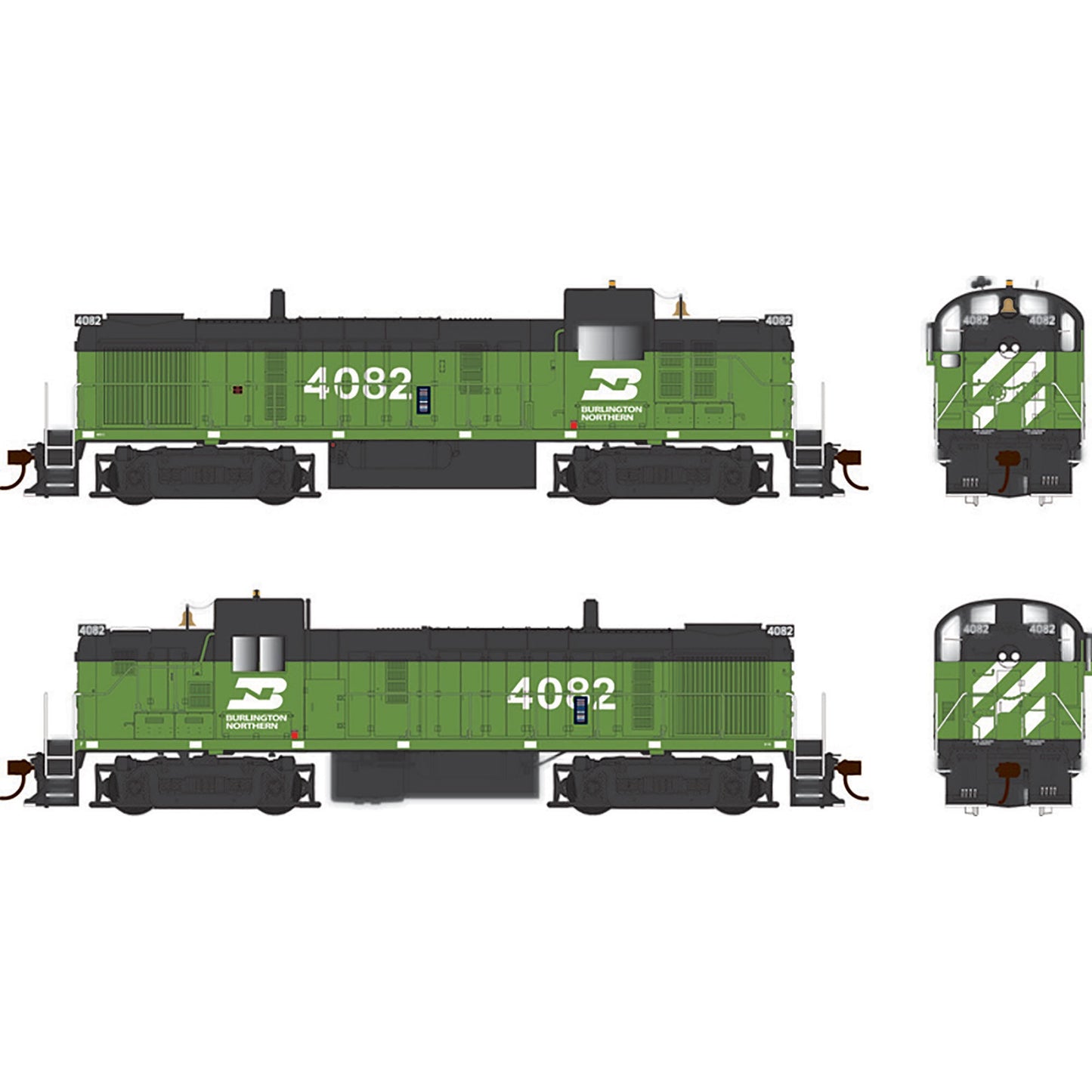HO ALCo RS-3 Burlington Northern #4082 Ready to Run Locomotive (BOW25186)
