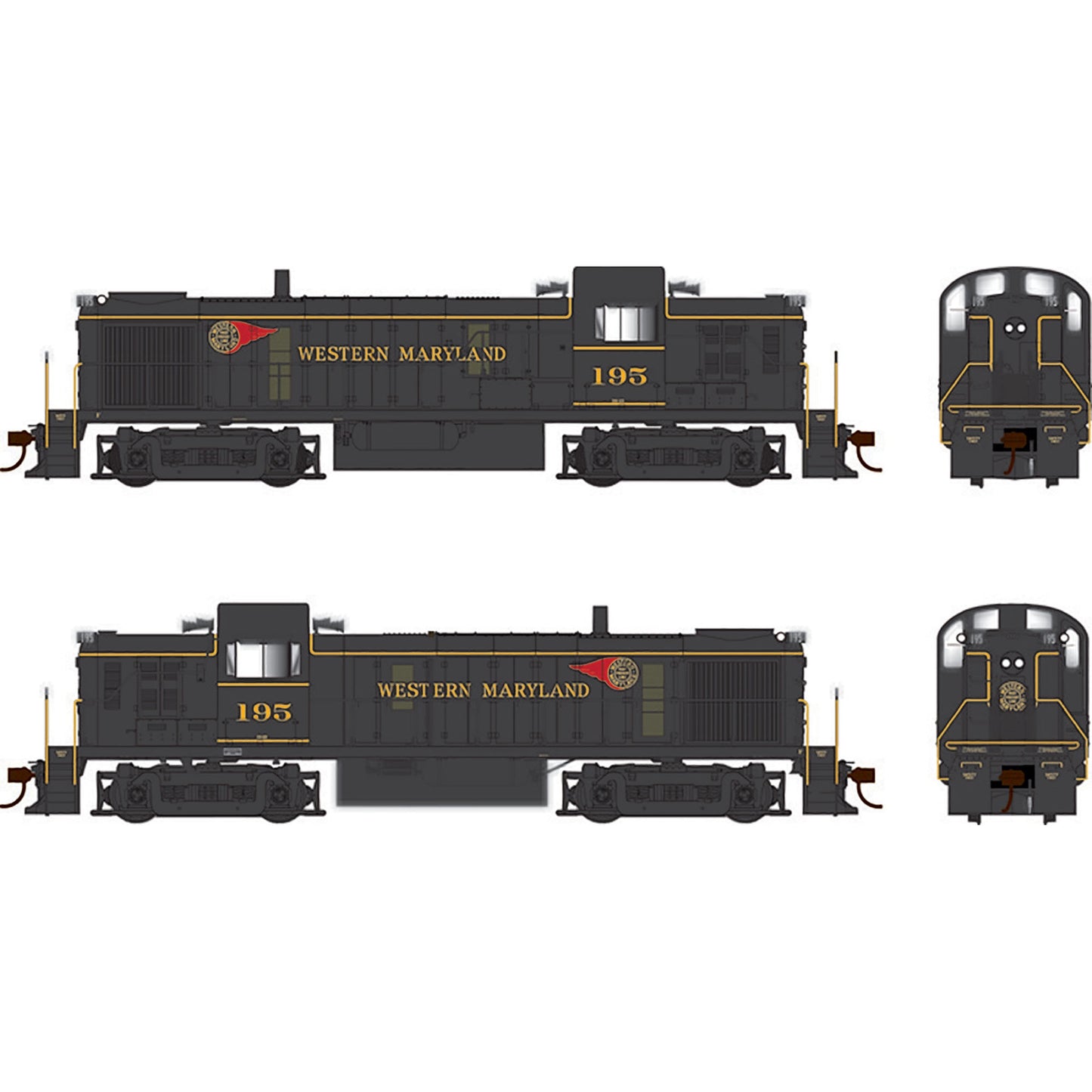 HO ALCo RS-3 WM As Delivered #195 Ready to Run Model Locomotive (BOW25233)
