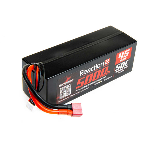 14.8V 5000mAh 4S 50C Reaction 2.0 Hardcase LiPo Battery (DYNB5045HD)