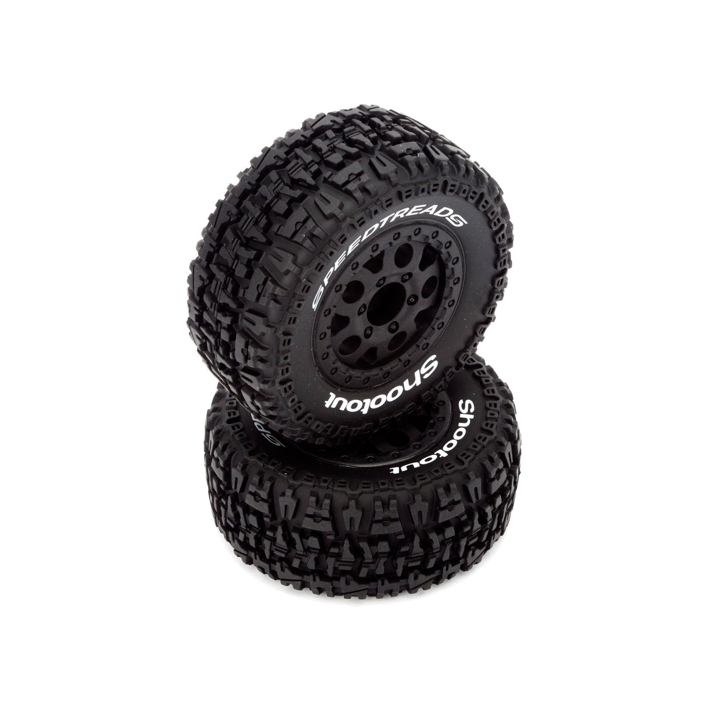1/10 Front and Rear Wheel and Tire Premount Black for Torment (ECX4003)