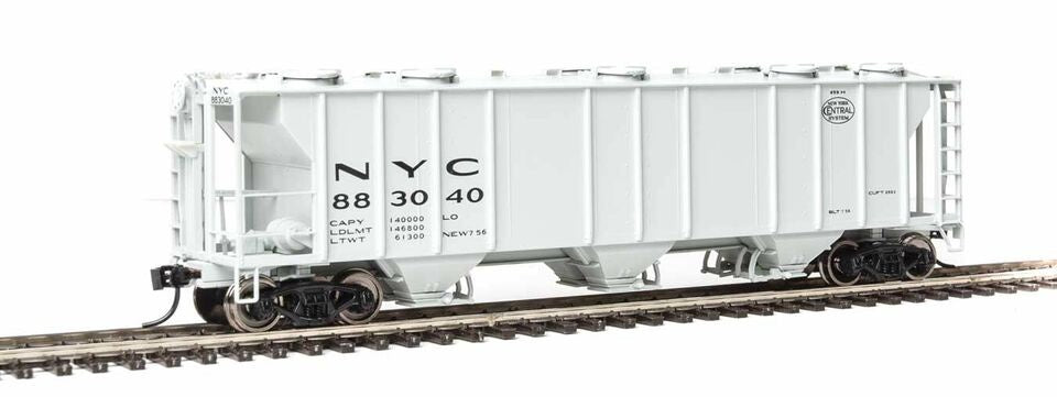 HO 50' Pullman-Standard PS-2 2893 3-Bay Covered Hopper Ready to Run New York Central #883040 (910-7027)