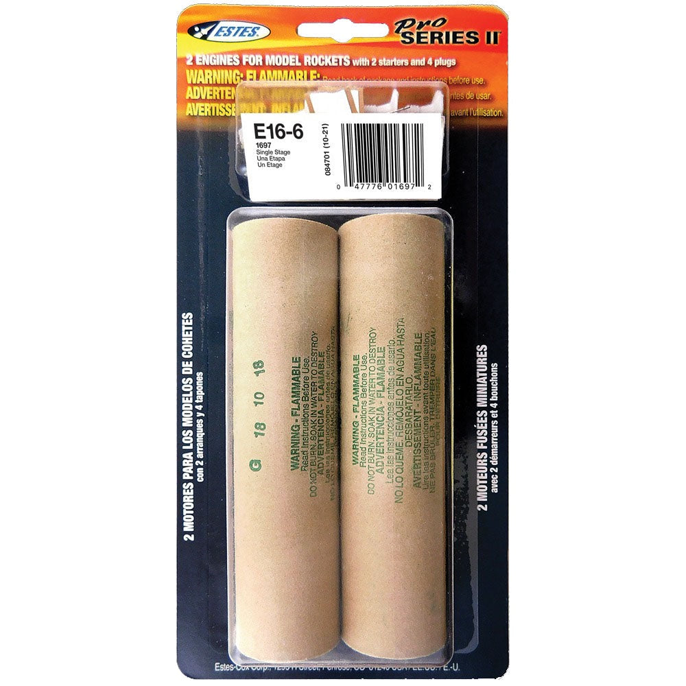 E16-6 Pro Series II 29mm Engines for Model Rockets (2) (EST1697)
