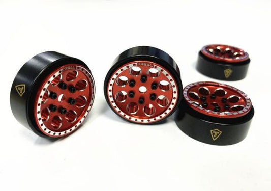 SCX24 Wheels with Brass Ring-RED (TRLX002P8TVPB)
