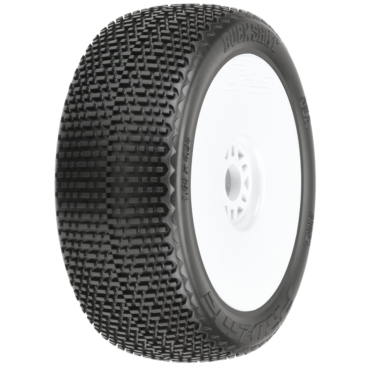 1/8 Buck Shot S3 Front/Rear Buggy Tires Mounted on White Wheels (PRO9062233)