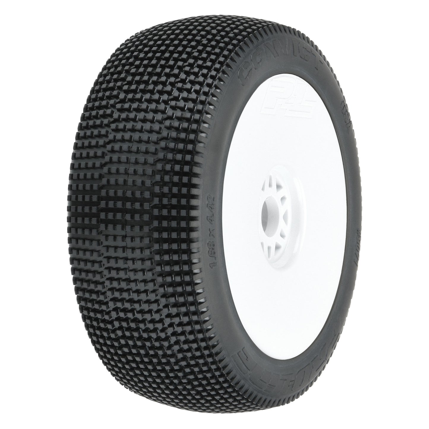 1/8 Convict S3 Front/Rear Buggy Tires Mounted on White Wheels (2) (PRO9071233)