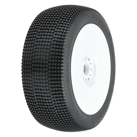 1/8 Convict S3 Front/Rear Buggy Tires Mounted on White Wheels (2) (PRO9071233)