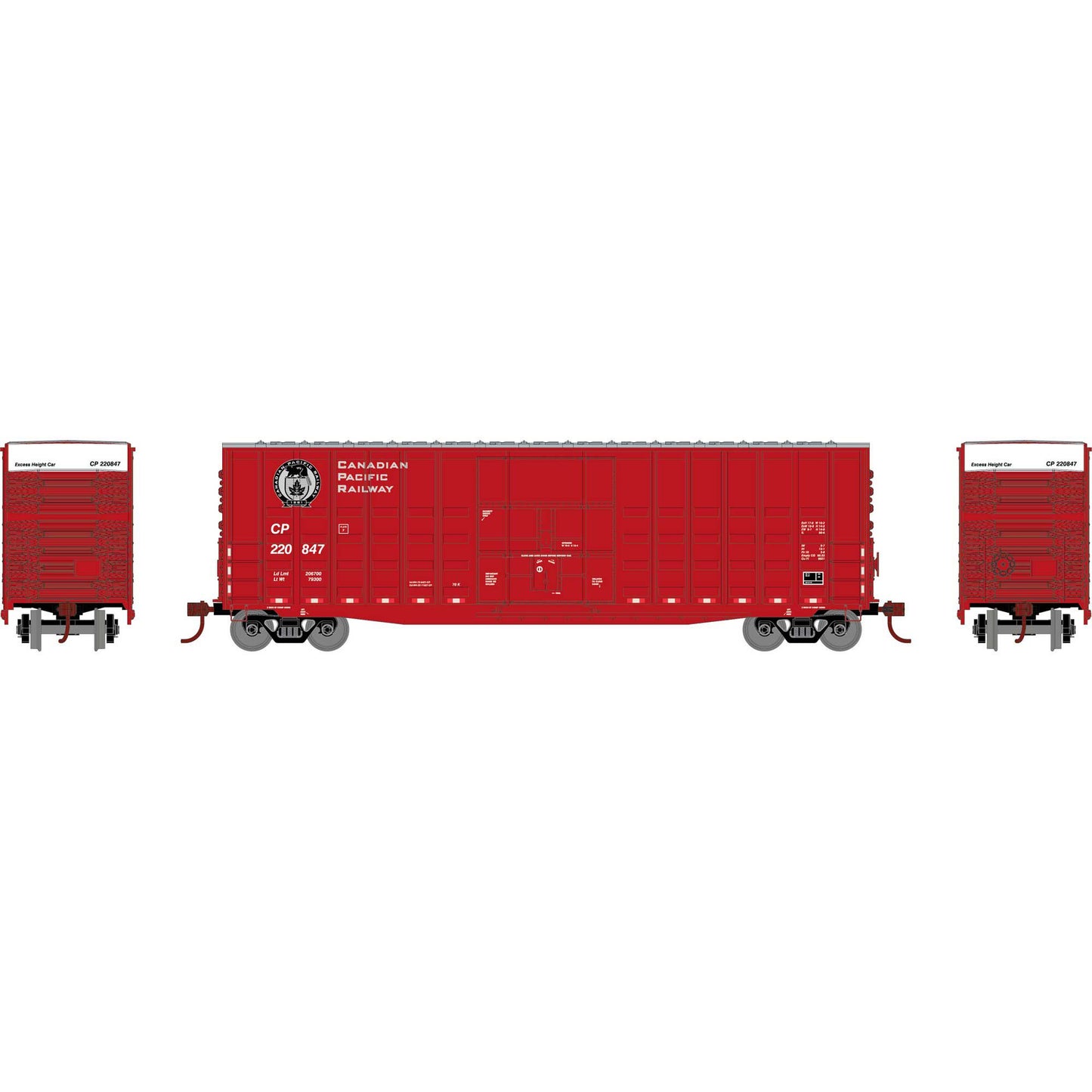 HO RND 50' Waffle High Cube Box Car CP #220847 (RND-1307)