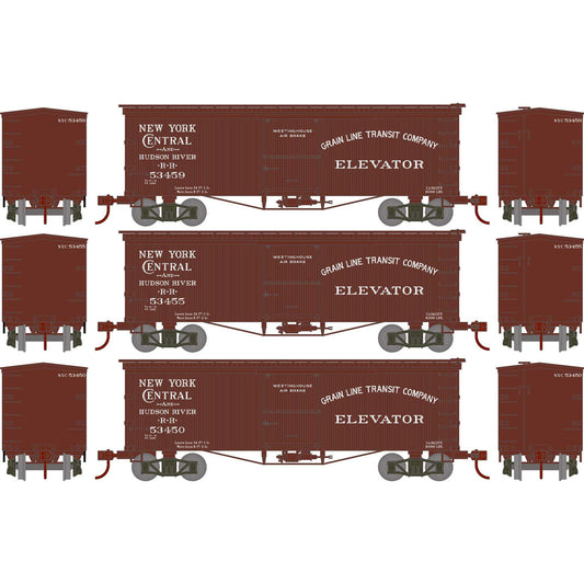 HO Roundhouse 36' Old Time Box Car NYC #53450/53455/53459 (RND-2348)