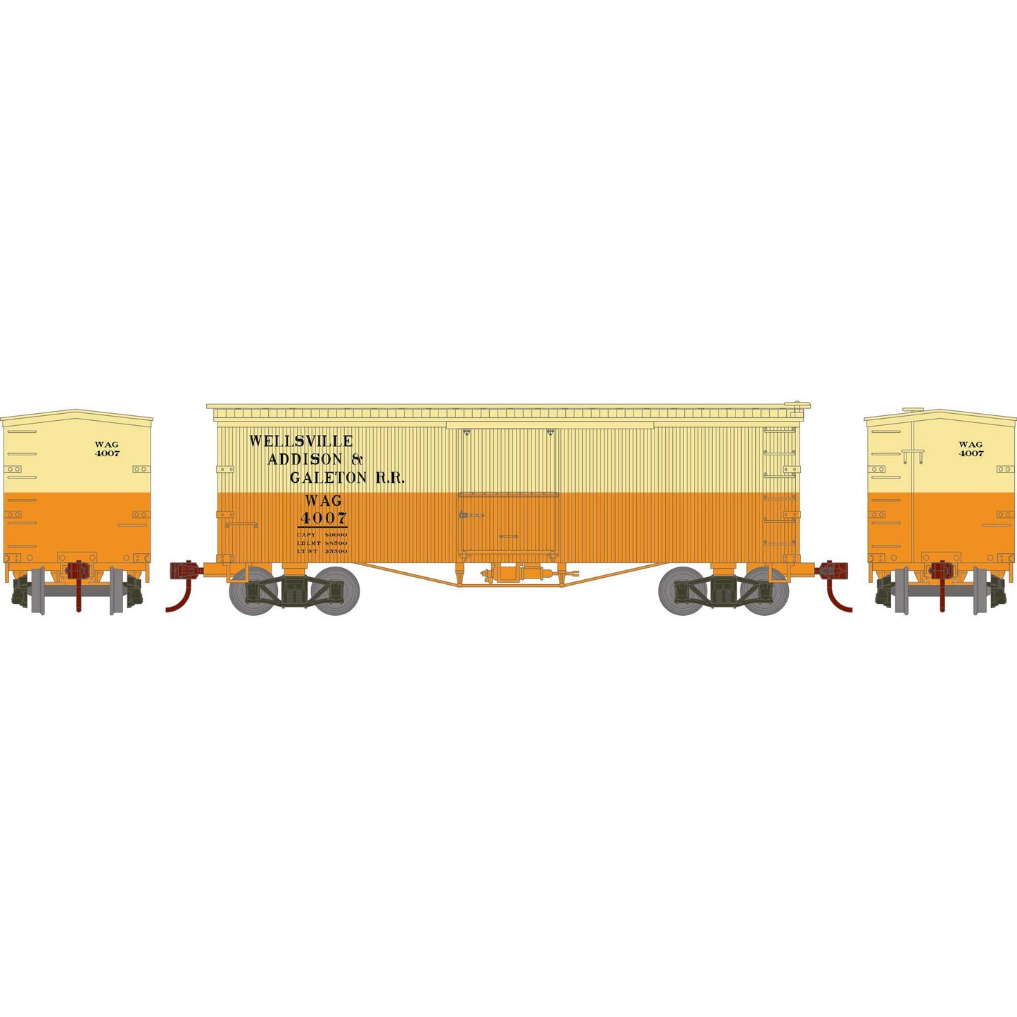 HO RND 36' Old Time Box Car WAG #4007 (RND-2357)