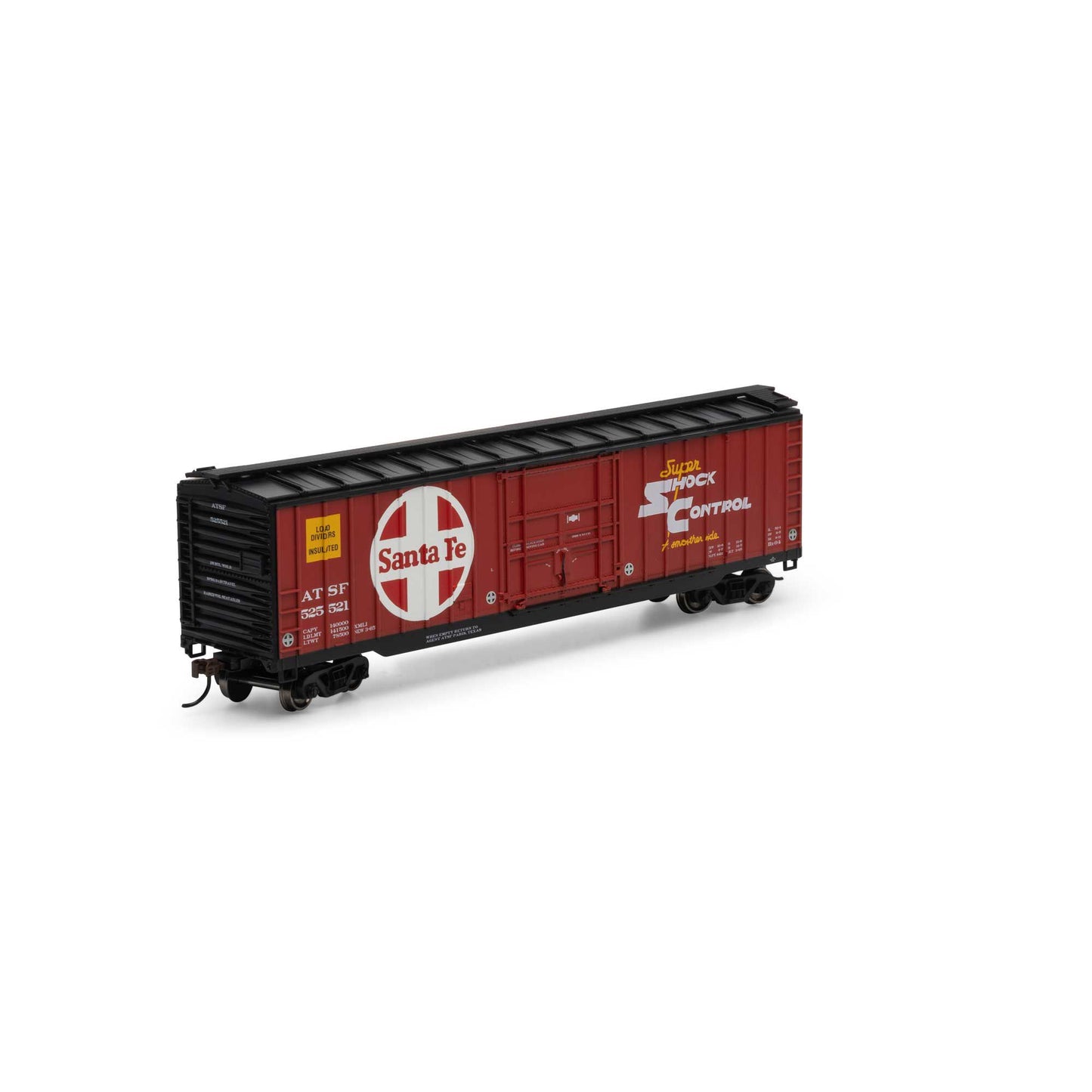 HO 50' OB Plug Door Boxcar ATSF #525521 Plastic Model (RND40222)