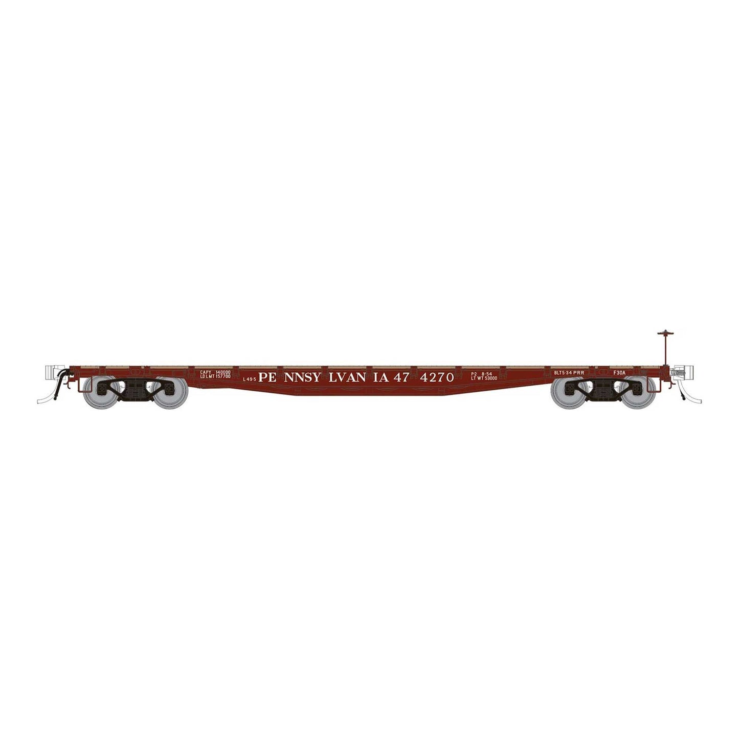 HO F30A 50 Flat Car PRR 1950s Era (RPI138012)
