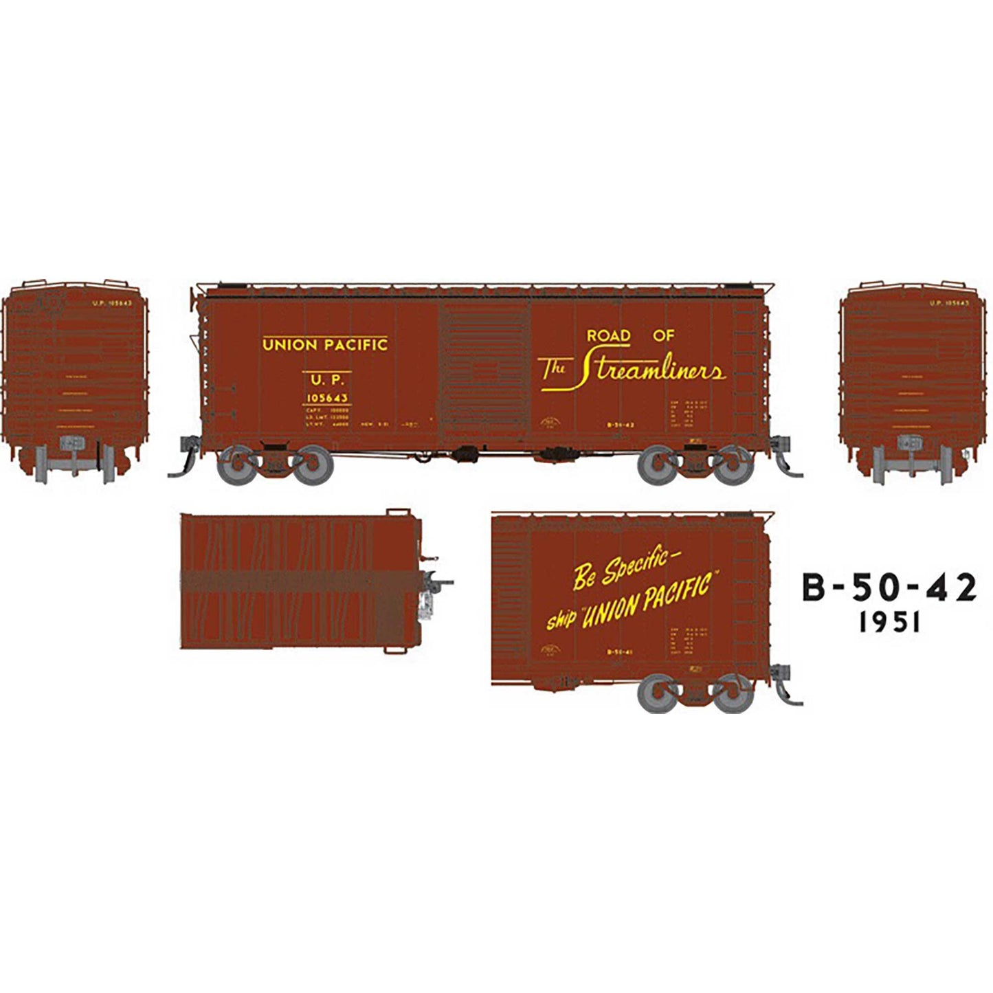 HO UP 40' B-50-42 Boxcar UP Delivery (RPI154005A)
