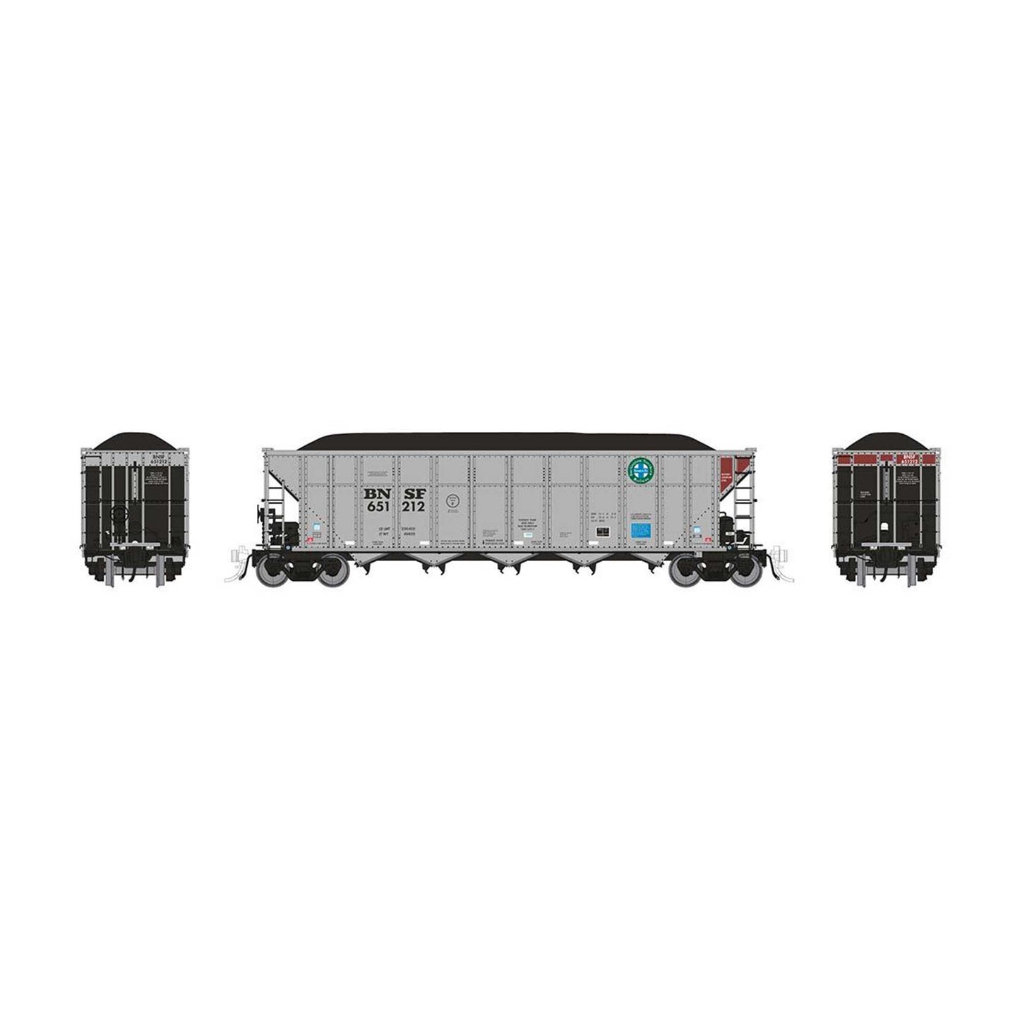 HO AutoFlood III Coal Hopper BNSF Circle Cross 6-Pack #2 (RPI169043)