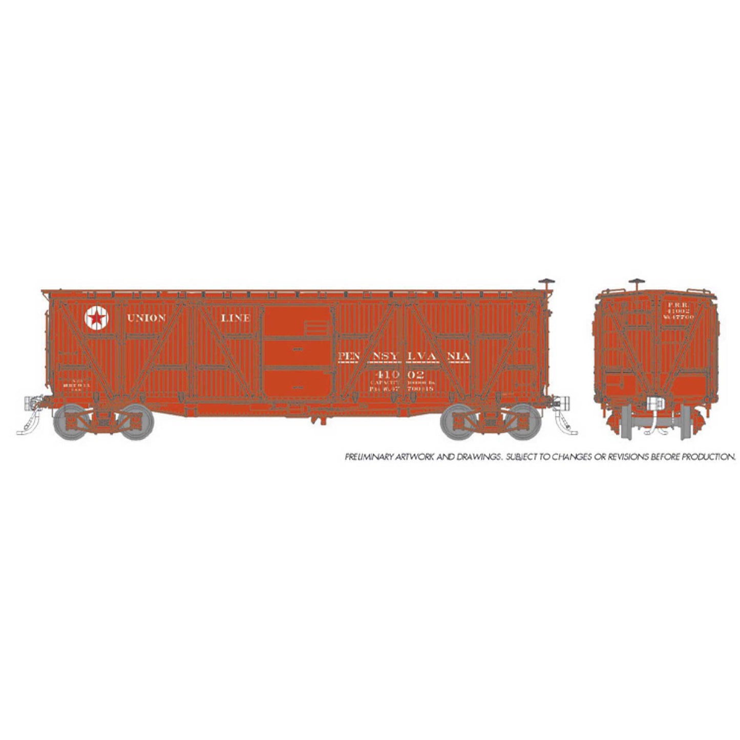 HO PRR X23 Boxcar PRR Union Lines Scheme (RPI177002A)