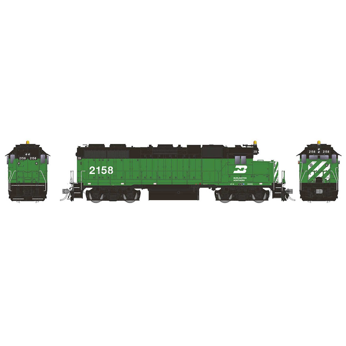 HO EMD GP38 Locomotive with DCC and Sound Burlington Northern #2164 (RPI38530)