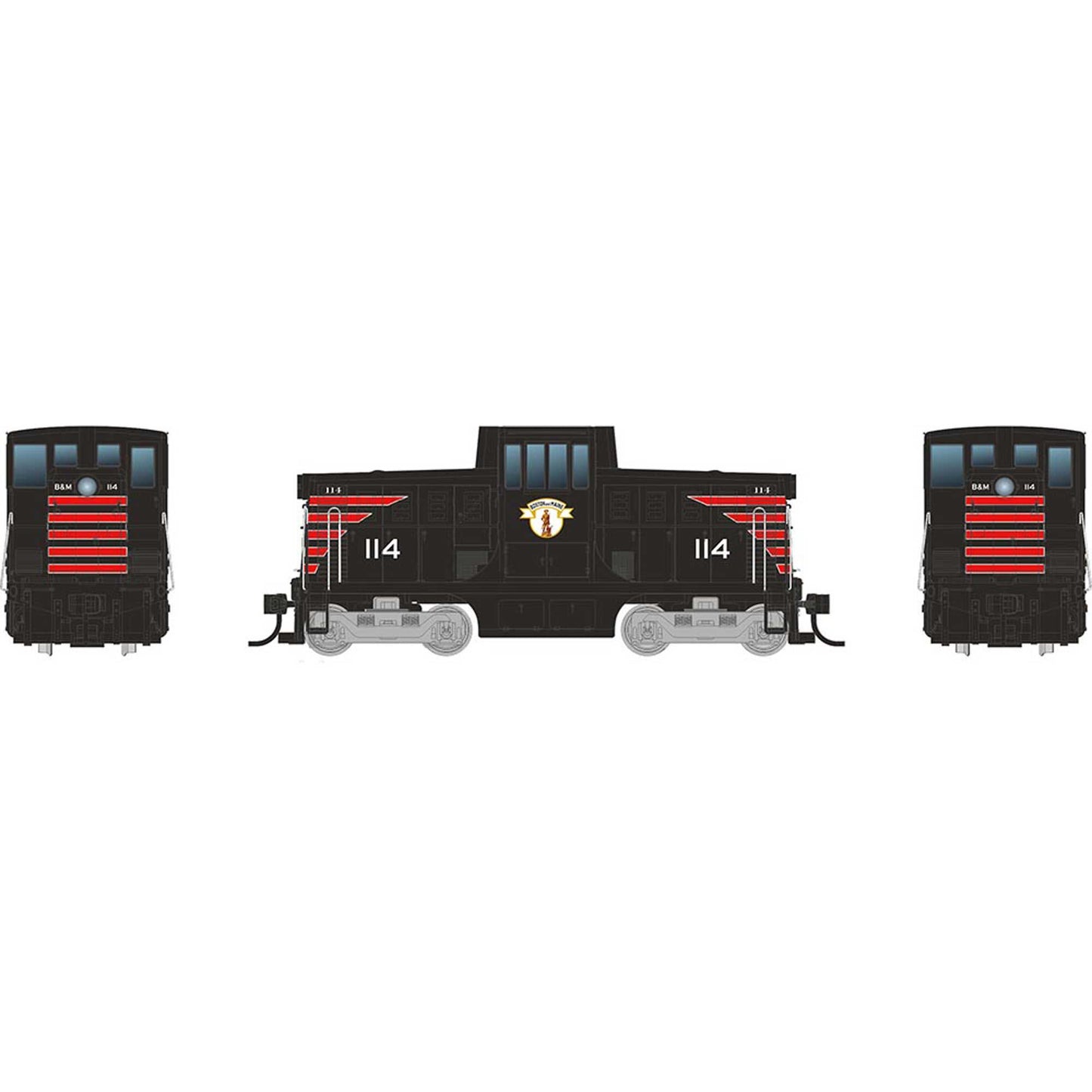 HO GE 44 Tonner Switcher Locomotive B&M Minuteman #114 (RPI48004)