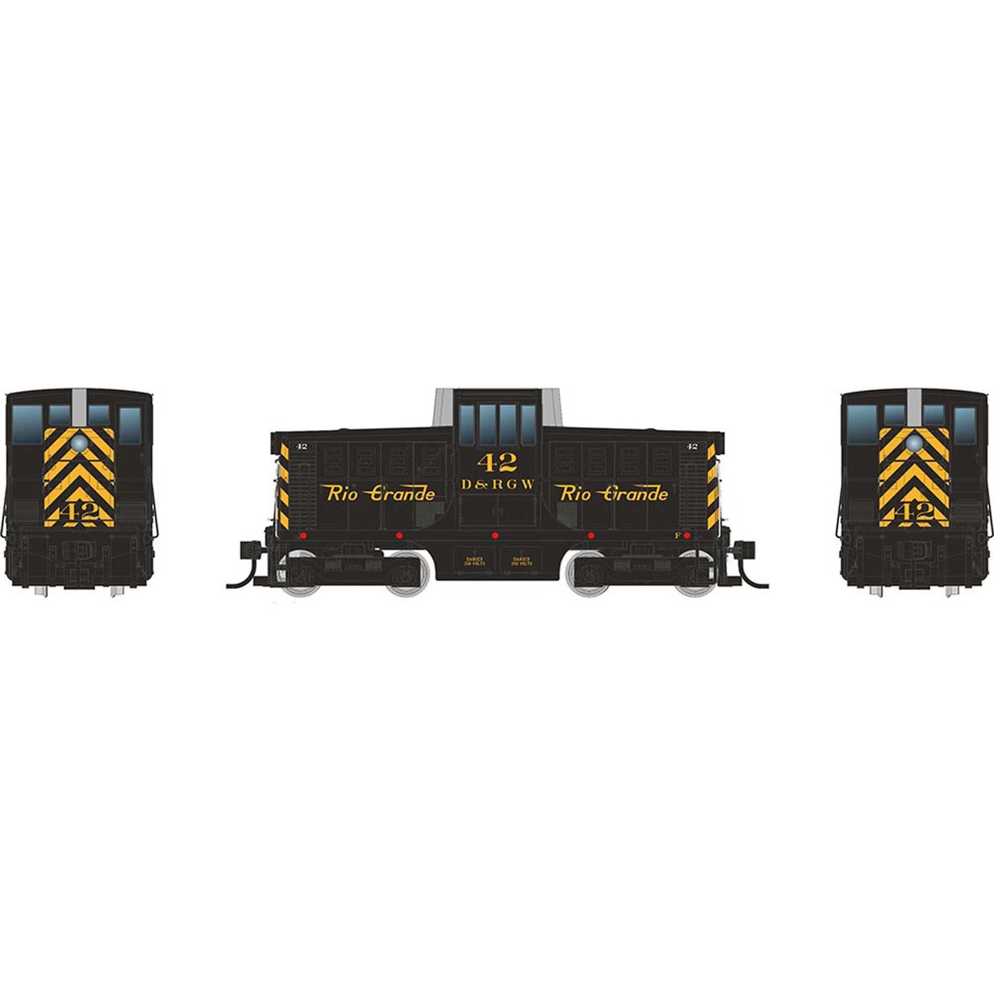 HO GE 44 Tonner Switcher Locomotive with DCC and Sound RGS Black / Yellow #40 (RPI48512)