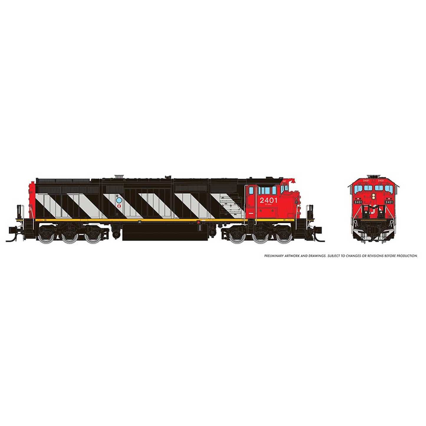 N Dash8-40CM Locomotive with DCC and Sound, CN #2405 (RPI540534)