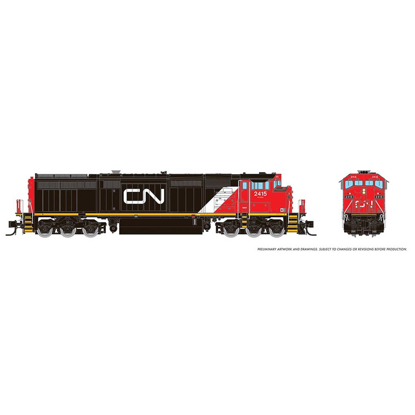 N Dash8-40CM Locomotive with DCC and Sound, CN #2415 (RPI540539)