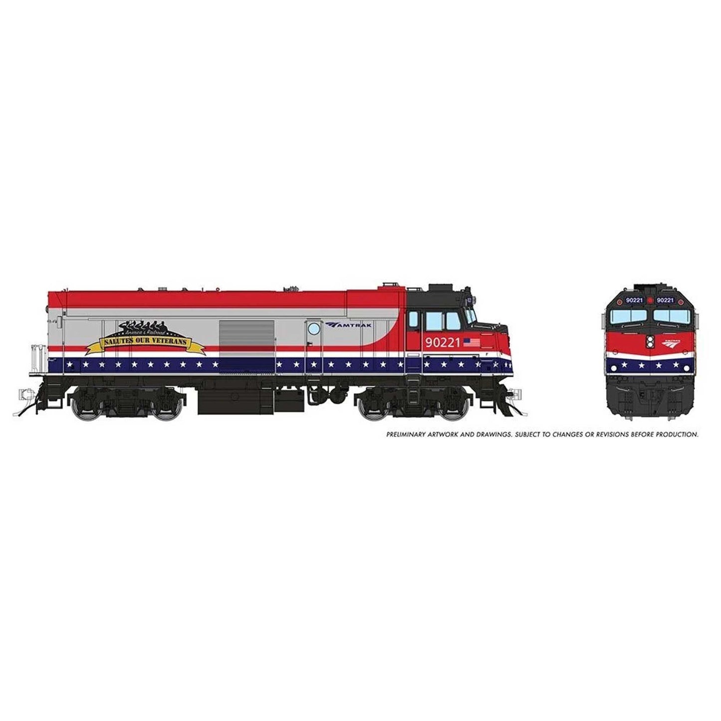 HO Amtrak NPCU Cabbage DC Silent Amtrak Veterans Model (RPI81022)