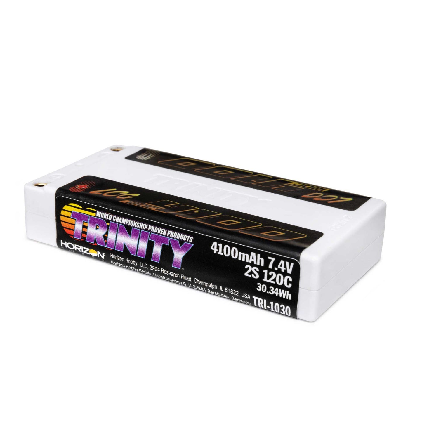 7.4V 4100mAh 2S 120C Shorty LiPo Battery with 5mm Bullets (TRI-1030)