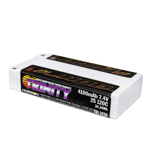 7.4V 4100mAh 2S 120C Shorty LiPo Battery with 5mm Bullets (TRI-1030)