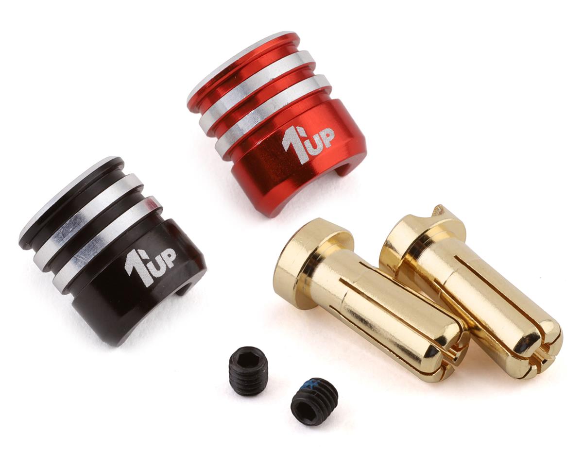 Heatsink Bullet Plug Grips with 5mm Bullets (Black/Red) (1UP190436)