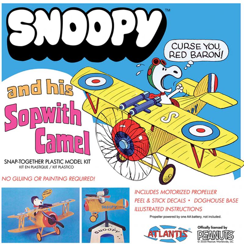 Snoopy and his Sopwith Camel Snap-Together Plastic Model Kit (AANM6779)