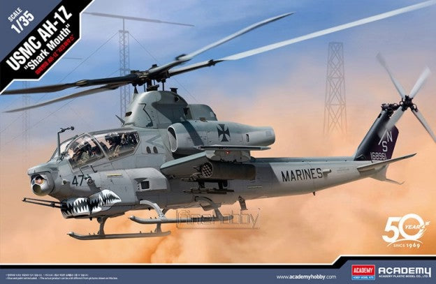 1/35 AH1Z Shark Mouth USMC Attack Helicopter Plastic Model Kit (ACY12127)