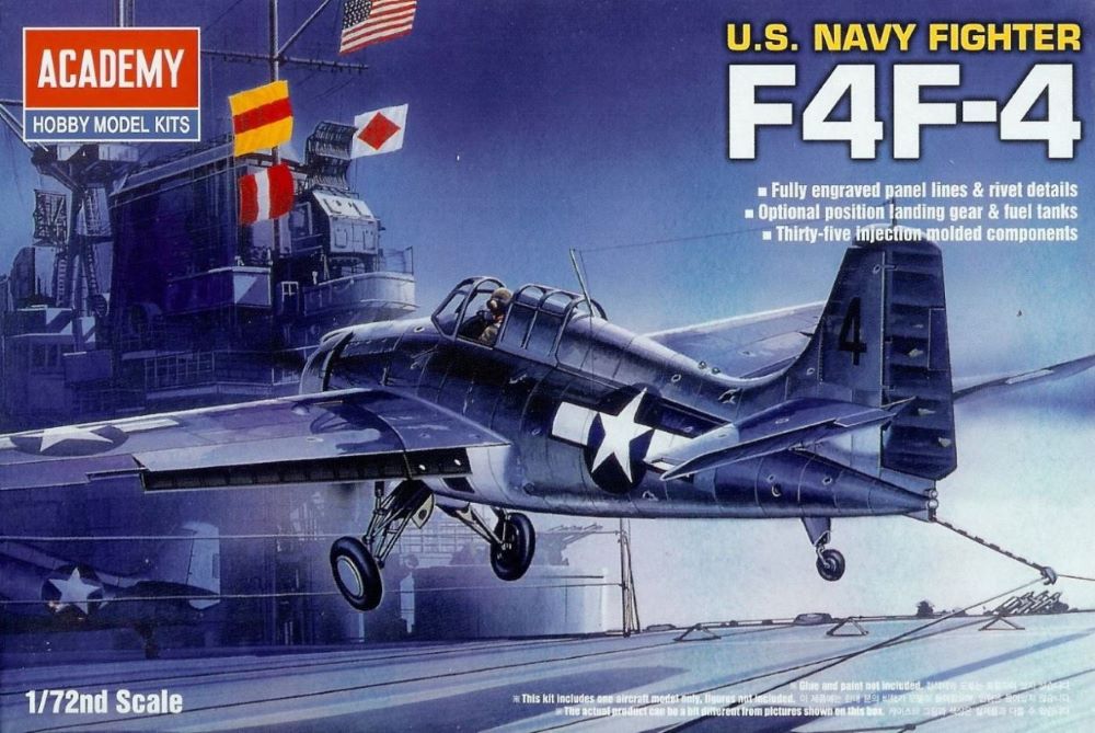 1/72 F4F4 Wildcat USN Fighter Plastic Model Kit (ACY12451)