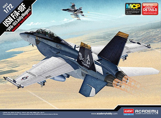 1/72 F/A18F VFA103 Jolly Rogers USN Jet Interceptor Snap-Together Plastic Model Kit (ACY12535)