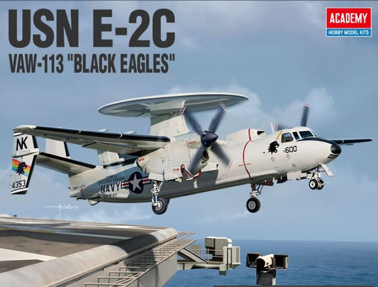 1/144 E2C VAW113 Black Eagles USN Aircraft Plastic Model Kit (ACY12623)