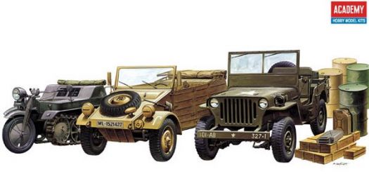 1/72 WWII Ground Vehicle Set Plastic Model Kit (ACY13416)