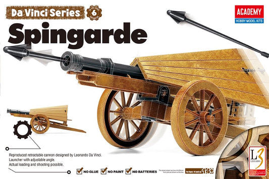 DaVinci Spingarde Field Artillery Gun (Approximately12"L) Snap-Together Plastic Model Kit (ACY18142)