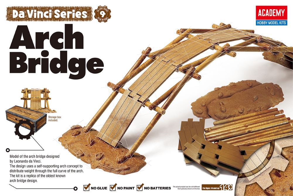 DaVinci Arch Bridge (Approximately18"L) Snap-Together Plastic Model Kit (ACY18153)