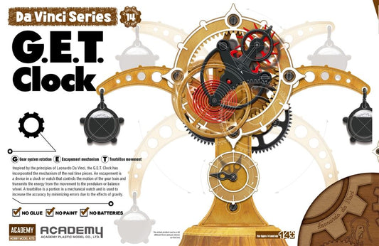 DaVinci G.E.T Clock (Approximately8.5" T) Snap-Together Plastic Model Kit (ACY18185)