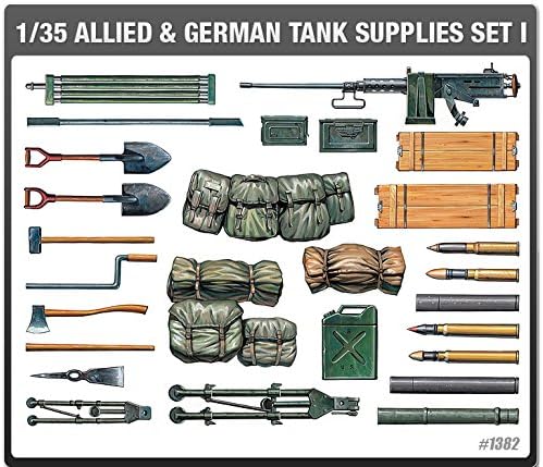 1/35 WWII German and Allied Tank Equipment Set Plastic Model Kit (ACYS1382)