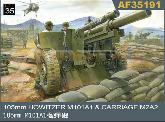 1/35 105mm Howitzer M101A1 Gun with M2A2 Carriage Plastic Model Kit (AFV35191)