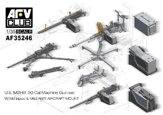 1/35 US M2HB .50Cal MG with M3 Tripod & M63 AA Mount Plastic Model Kit (AFV35246)