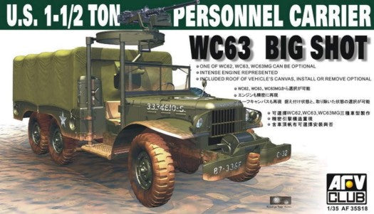 1/35 WC63 Big Shot 1.5-Ton Personnel Carrier Plastic Model Kit (AFV35S18)