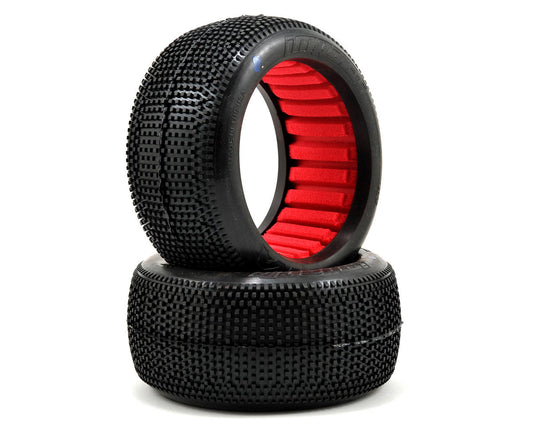 1/8 Truggy EVO IMPACT Tires (Super Soft) with Red Inserts (AKA14117VR)