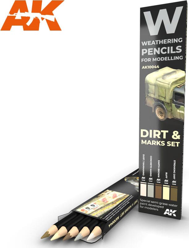 Weathering Pencils Dirt Marks Set (5 Colors) (AKI10044)